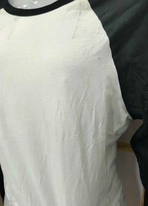 White &amp; Black Baseball Tee