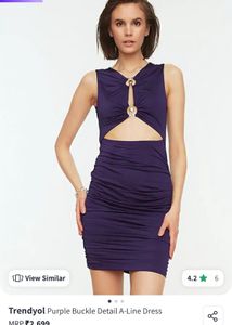 Trendy Purple Cutout Ruched Mini Dress
