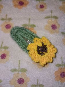 🌻Crochet Sunflower Hair Clip🌻