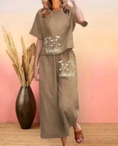 Women's Casual Linen Blend cord  Set