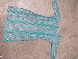 Teal Printed Kurta