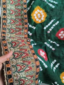 Green Bandhani Print kurti