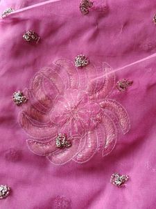 Exquisite Embroidered Purple Saree
