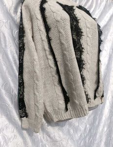Lace Detail Knit Sweater