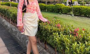 Chic Ruched Satin Mini Skirt