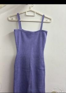 korean Lavender Bodycon Mini Dres