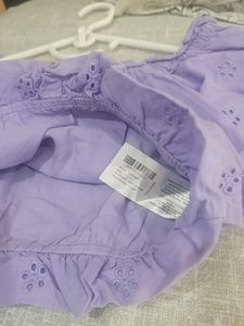 Lavender Eyelet Off-Shoulder Top