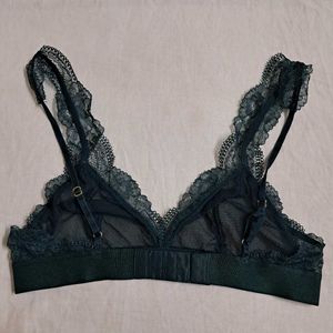 Y2k Vintage Dark Green Layering Lace Bra
