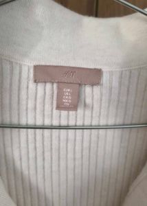 Cream Ribbed Polo Top