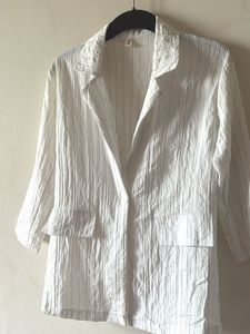 White Striped Light Blazer