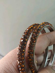 Sparkling Brown Stone Bangles