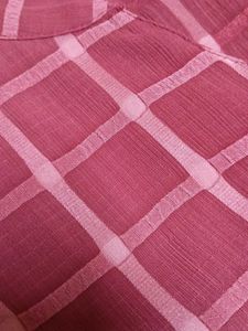 Chic coral Checkered Kurta