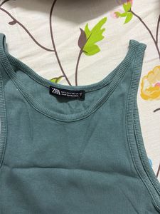 Zara Ribbed Cropped Tank Top