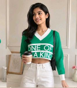 Korean oversize "One Of A Kind" V-Neck Sweater