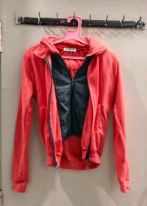 Coral Zip-Up Hoodie