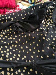 Stylish Black Dress with Heart Print