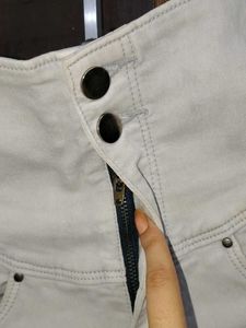 High Waisted Light Grey Jeans