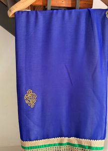 Royal Blue Embellished Saree