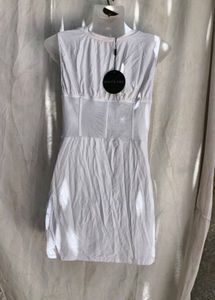 I. White Corset Mesh Sheer Mini Dress
