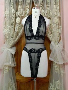 Lace Trimmed Black Bodysuit