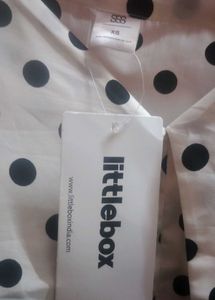 Polka Dot Tie-Front Blouse