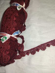 Maroon Lace Trim