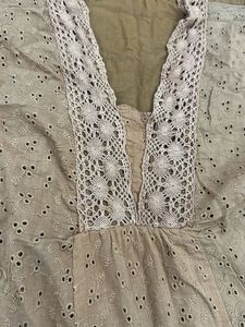 Elegant Peach Eyelet Kurta Set