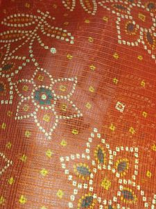 Orange Bandhani Saree