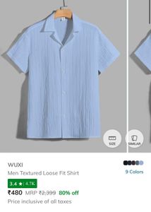 WUXI - Men Textured Loose Fit Shirt
