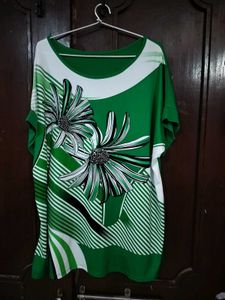 Green Floral Print Top