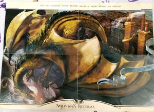 RARE HARRY POTTER Dragon Illustration Poster