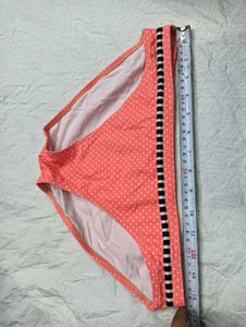 Coral Polka Dot Bikini Bottom 🤎