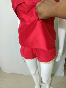 Chic Red Spaghetti Strap Mini Dress Small