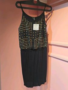 Black Sequin Embellished Dress