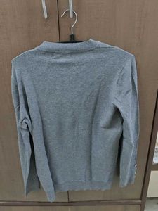 Gray Knit Pullover Sweater