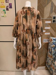 Boho Print Button-Up Midi Dress