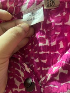Stylish Pink &amp; White Printed Kurta