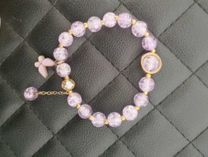 Charming Purple Beaded Butterfly Bracelet