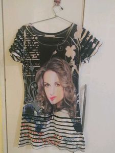 Unique Portrait Print Casual Dress