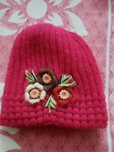 Handmade Floral Knit Beanie