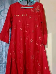 Beautiful Branded Red Asynchronous Kurta