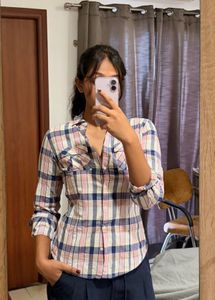 Checked Cotton Shirt 🩷🩵