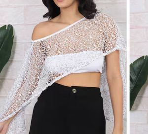 Shein White Lace Overlay Crop Top