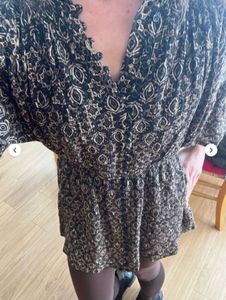 Zara Brown Print Mini Dress