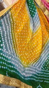Art silk bandhej dupatta in multi colour ..only 3pcs available