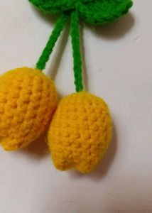 Crocheted tulip  Keychain/Charm