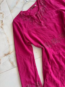 Stunning Fuchsia Embellished Kurta