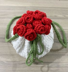 Crochet Rose Bouquet Pouch