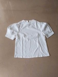 White Puff Sleeve Top