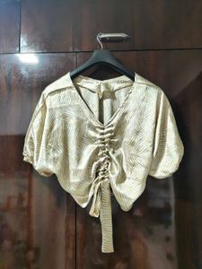 Stylish Ruched V-Neck Top